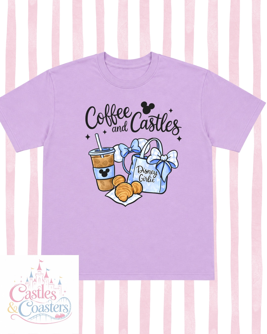 Coffee & Castles Blue Design T-Shirt