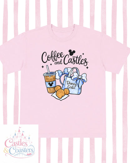 Coffee & Castles Blue Design T-Shirt
