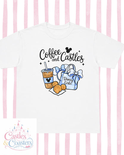 Coffee & Castles Blue Design T-Shirt